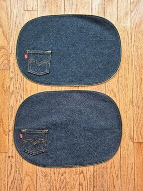 Set of 2 Denim Placemats - Levis Pockets - Handmade